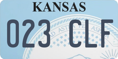 KS license plate 023CLF