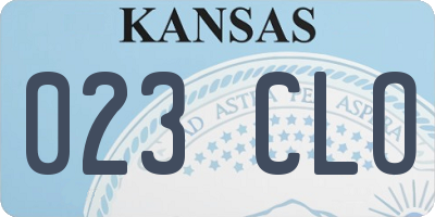 KS license plate 023CLO