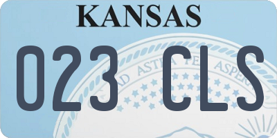 KS license plate 023CLS