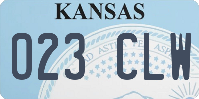 KS license plate 023CLW