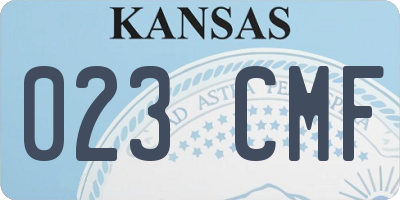 KS license plate 023CMF