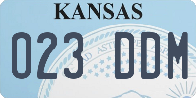 KS license plate 023DDM