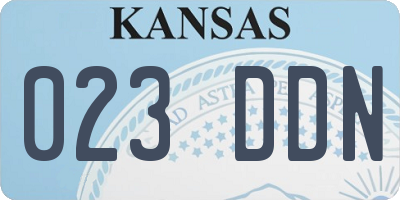 KS license plate 023DDN