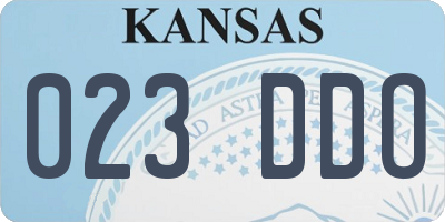 KS license plate 023DDO