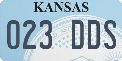 KS license plate 023DDS