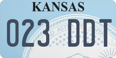 KS license plate 023DDT