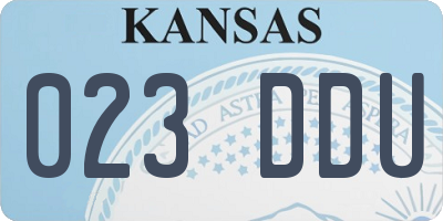 KS license plate 023DDU