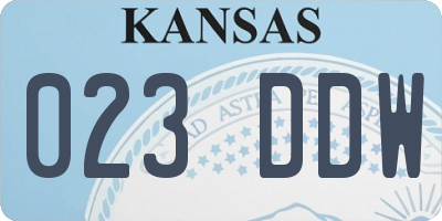 KS license plate 023DDW