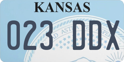 KS license plate 023DDX