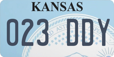 KS license plate 023DDY