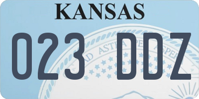 KS license plate 023DDZ