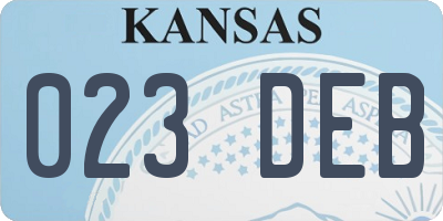 KS license plate 023DEB