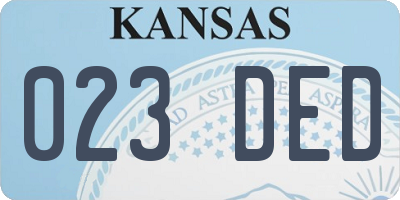 KS license plate 023DED