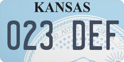 KS license plate 023DEF