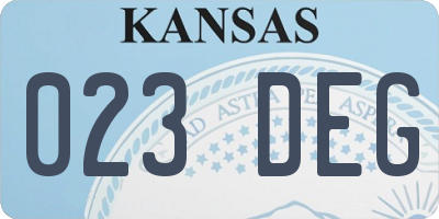 KS license plate 023DEG