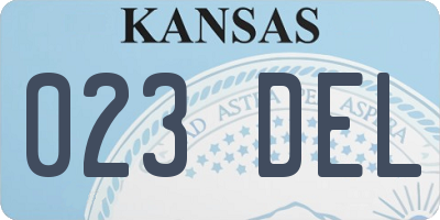 KS license plate 023DEL