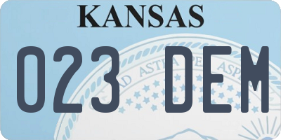 KS license plate 023DEM