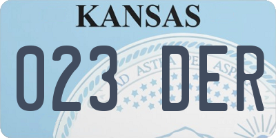 KS license plate 023DER