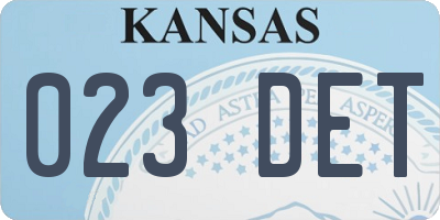 KS license plate 023DET