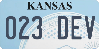 KS license plate 023DEV