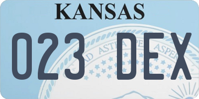 KS license plate 023DEX