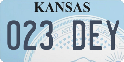 KS license plate 023DEY