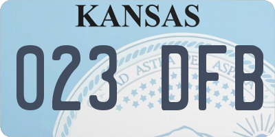 KS license plate 023DFB