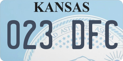 KS license plate 023DFC