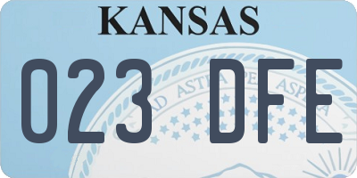 KS license plate 023DFE