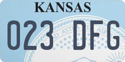 KS license plate 023DFG