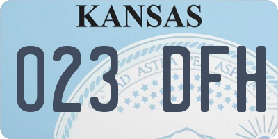KS license plate 023DFH