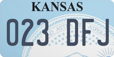 KS license plate 023DFJ