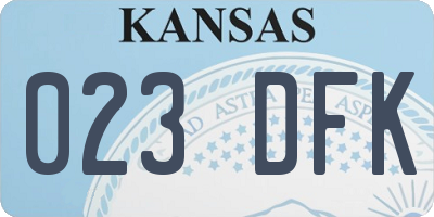 KS license plate 023DFK