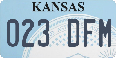 KS license plate 023DFM