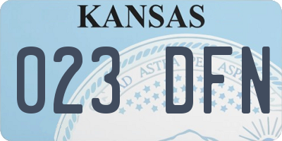 KS license plate 023DFN