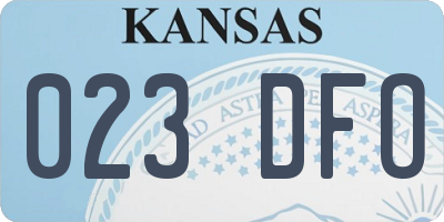 KS license plate 023DFO