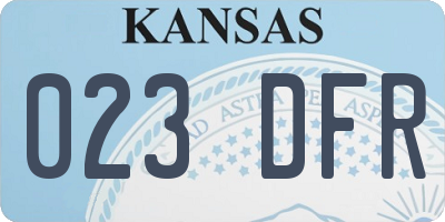KS license plate 023DFR