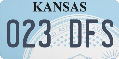 KS license plate 023DFS