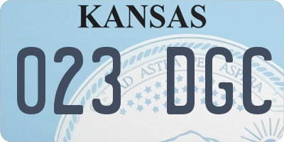 KS license plate 023DGC