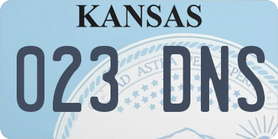 KS license plate 023DNS