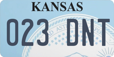 KS license plate 023DNT