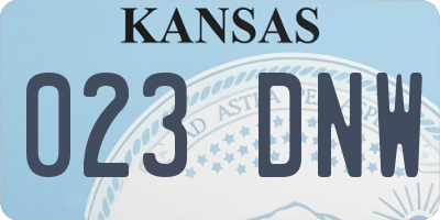 KS license plate 023DNW