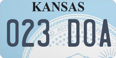 KS license plate 023DOA