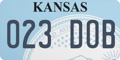 KS license plate 023DOB