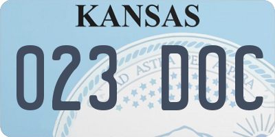 KS license plate 023DOC