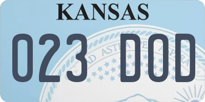 KS license plate 023DOD