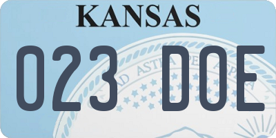 KS license plate 023DOE