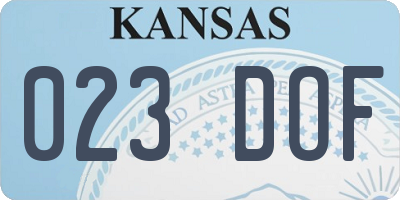 KS license plate 023DOF