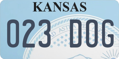 KS license plate 023DOG