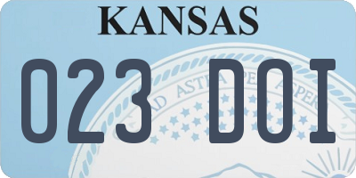 KS license plate 023DOI
